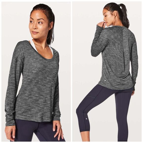 Lululemon Size 6 Meant To Move Long Sleeve Heathered Gray - Picture 1 of 9